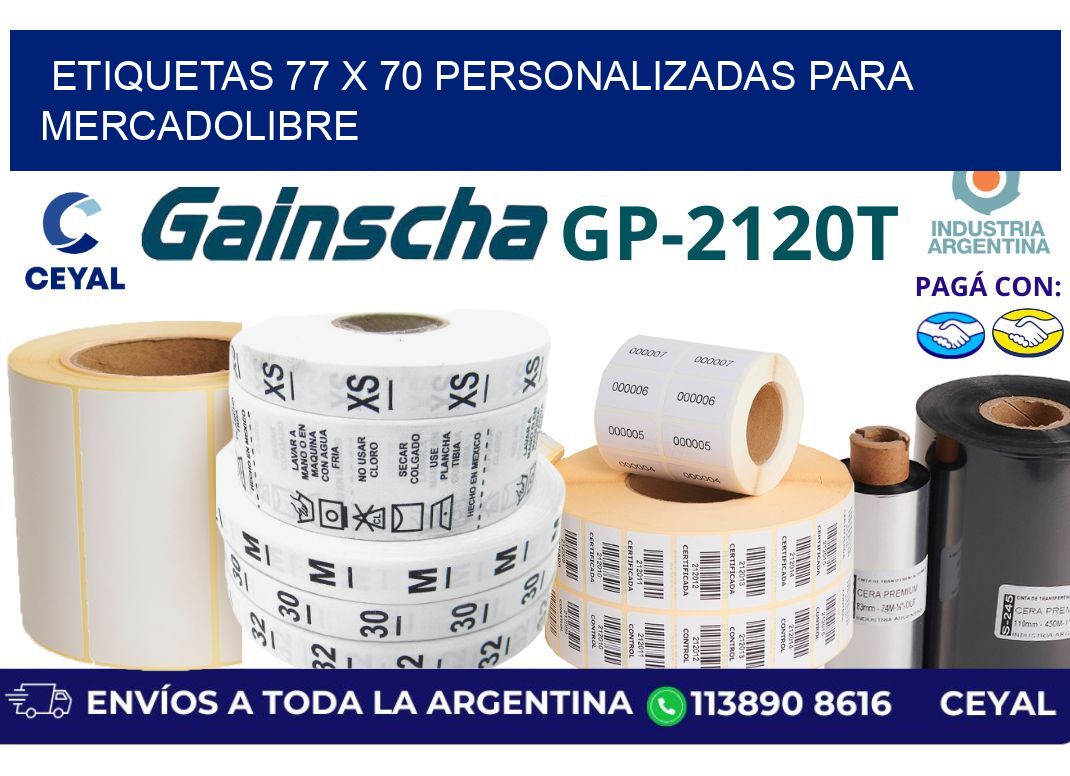 etiquetas 77 x 70 personalizadas para mercadolibre