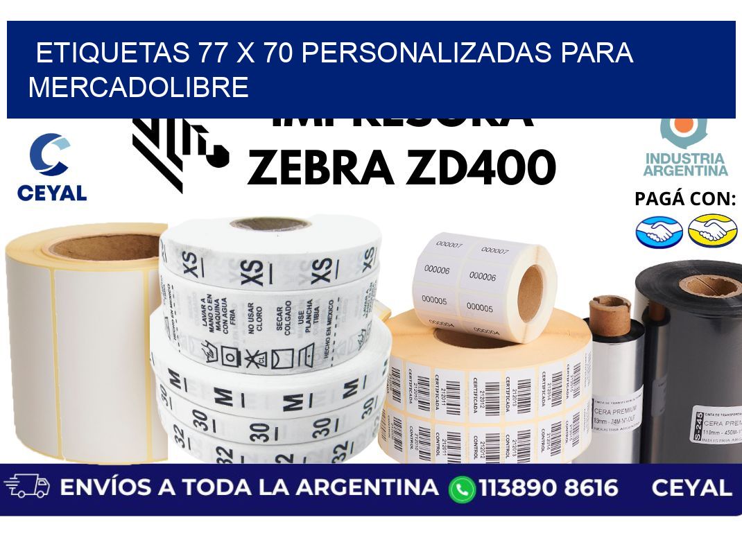 etiquetas 77 x 70 personalizadas para mercadolibre