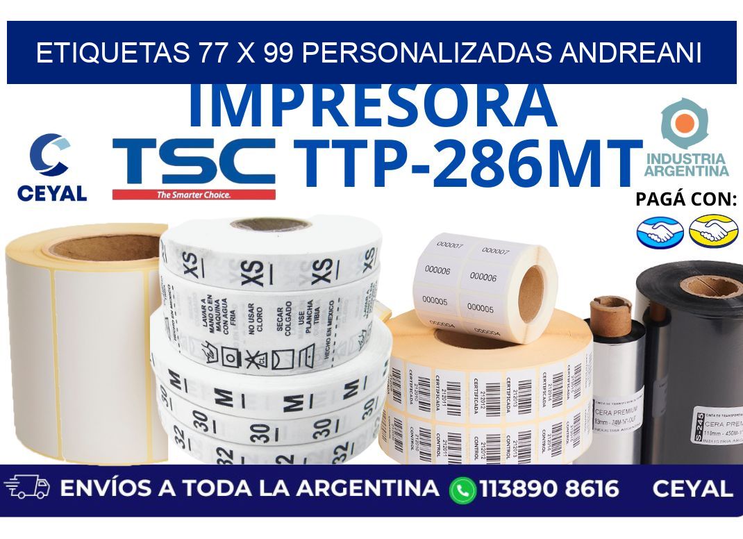 etiquetas 77 x 99 personalizadas andreani