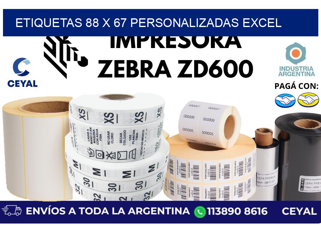 etiquetas 88 x 67 personalizadas excel