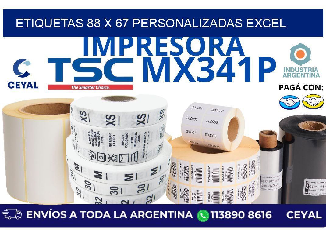 etiquetas 88 x 67 personalizadas excel