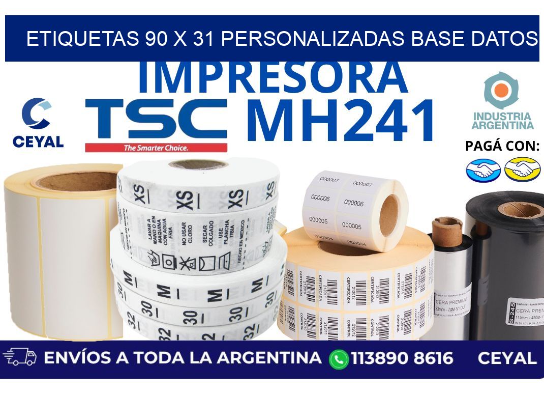 etiquetas 90 x 31 personalizadas base datos