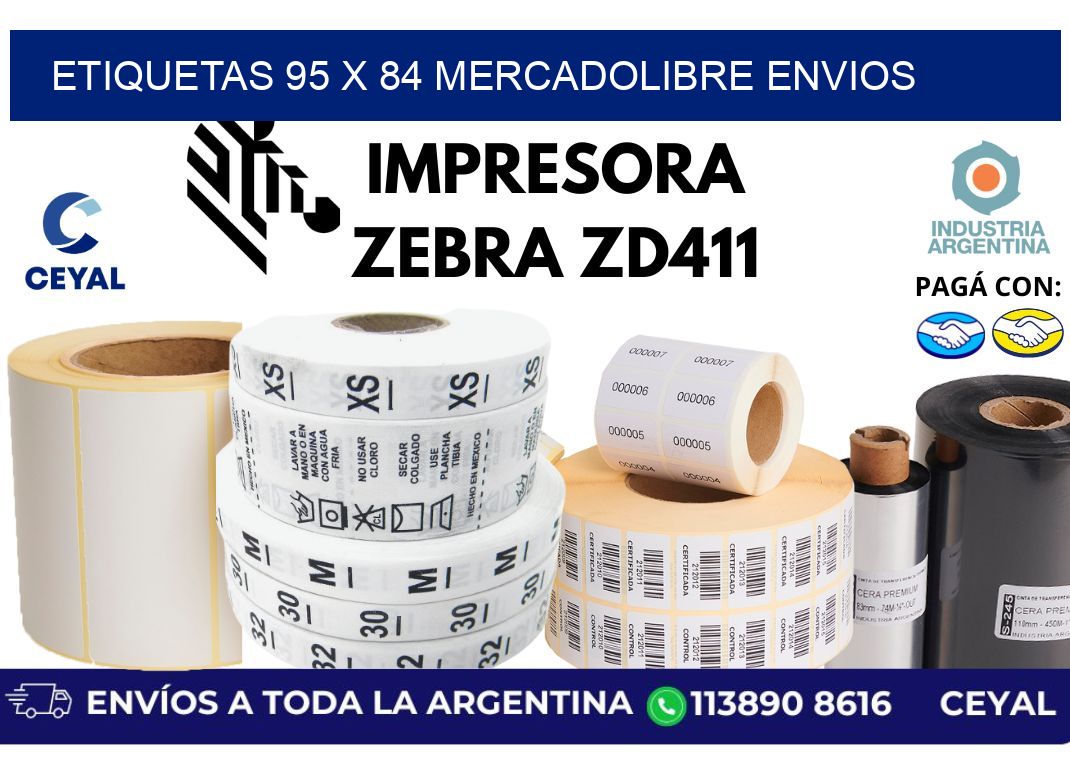 etiquetas 95 x 84 mercadolibre envios