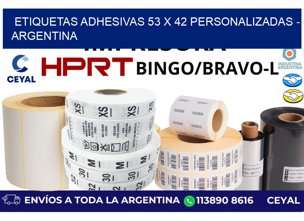 etiquetas adhesivas 53 x 42 personalizadas - Argentina