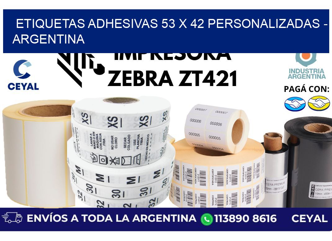 etiquetas adhesivas 53 x 42 personalizadas – Argentina