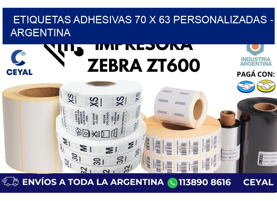 etiquetas adhesivas 70 x 63 personalizadas – Argentina