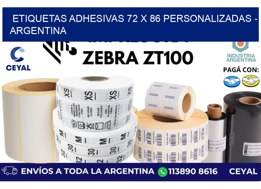 etiquetas adhesivas 72 x 86 personalizadas – Argentina