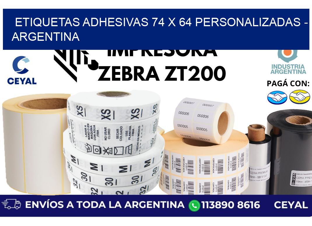 etiquetas adhesivas 74 x 64 personalizadas - Argentina