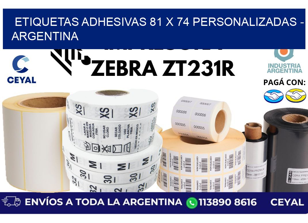 etiquetas adhesivas 81 x 74 personalizadas - Argentina