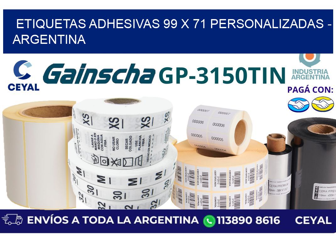 etiquetas adhesivas 99 x 71 personalizadas – Argentina