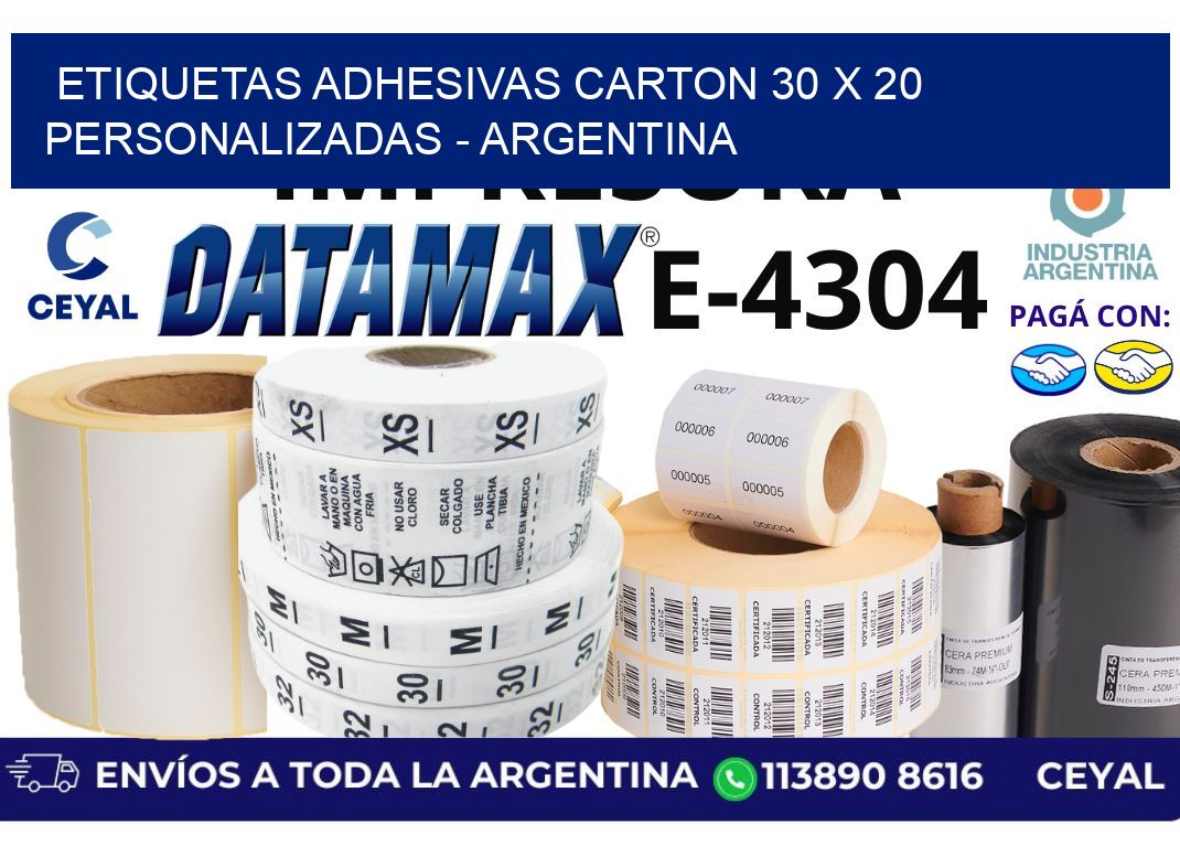 etiquetas adhesivas carton 30 x 20 personalizadas - Argentina