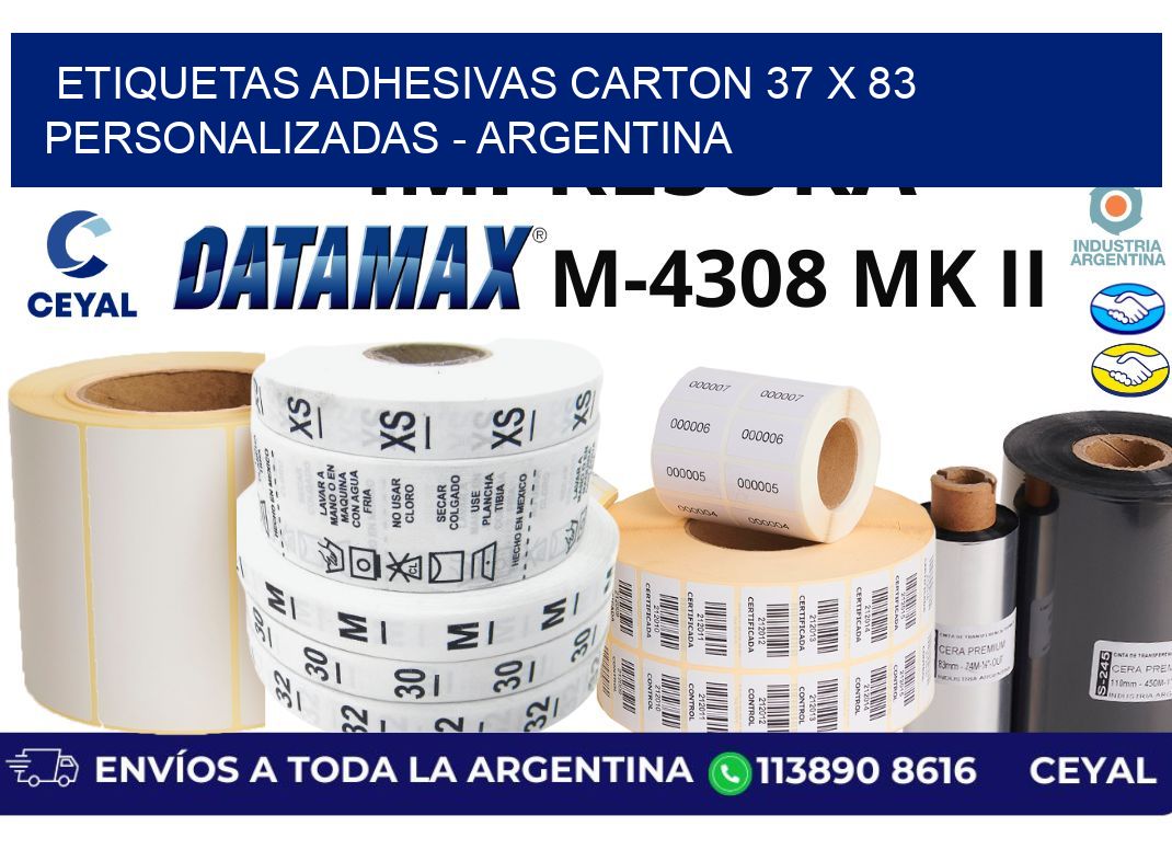 etiquetas adhesivas carton 37 x 83 personalizadas - Argentina