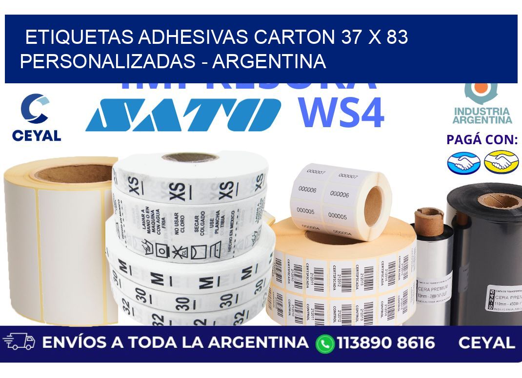 etiquetas adhesivas carton 37 x 83 personalizadas - Argentina