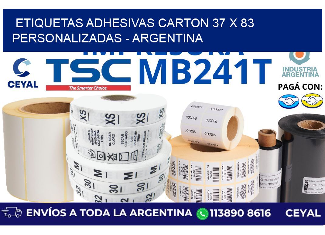 etiquetas adhesivas carton 37 x 83 personalizadas – Argentina