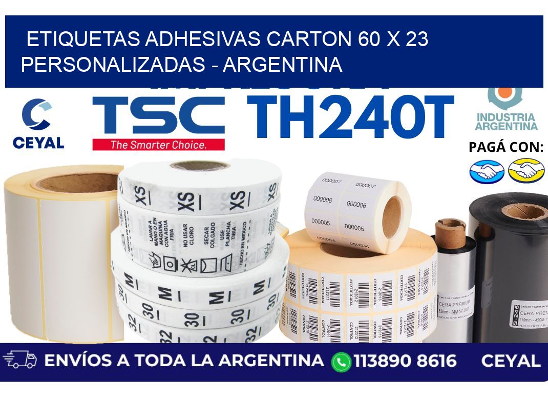 etiquetas adhesivas carton 60 x 23 personalizadas - Argentina