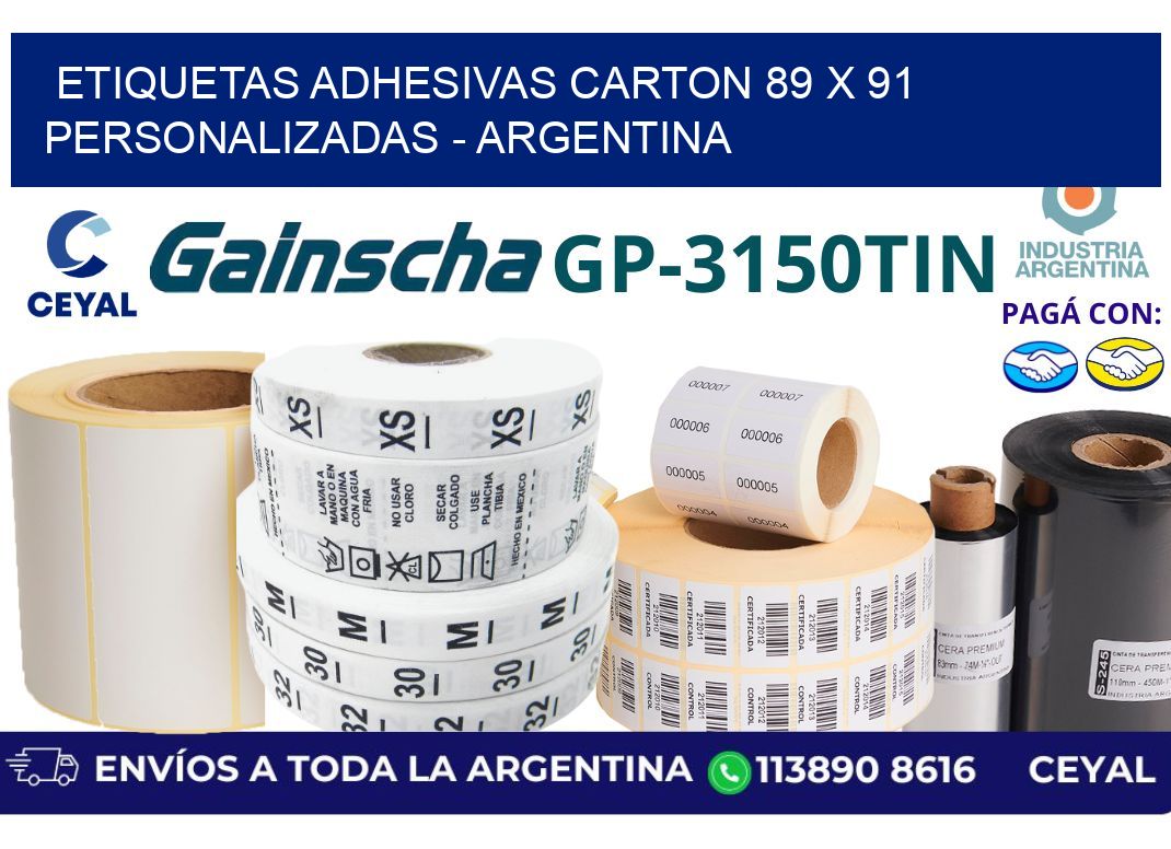etiquetas adhesivas carton 89 x 91 personalizadas - Argentina