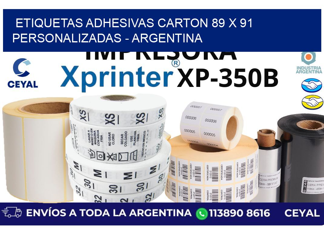 etiquetas adhesivas carton 89 x 91 personalizadas - Argentina