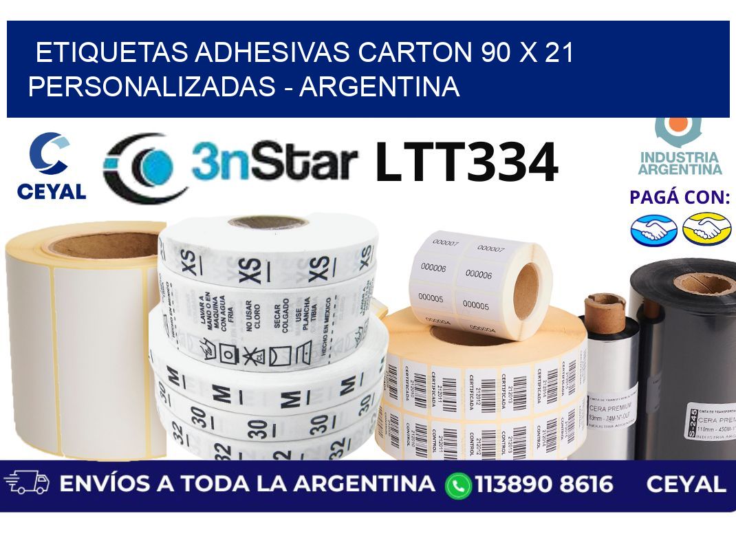etiquetas adhesivas carton 90 x 21 personalizadas – Argentina