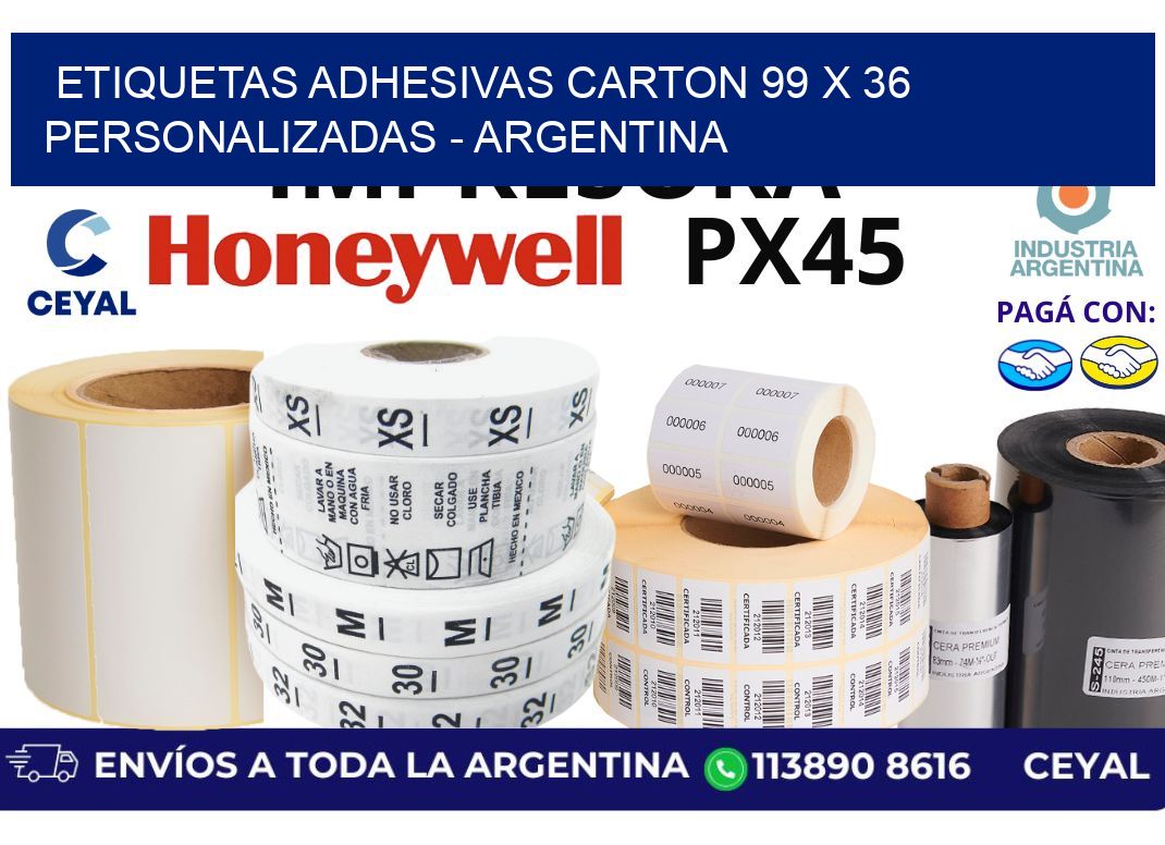 etiquetas adhesivas carton 99 x 36 personalizadas - Argentina