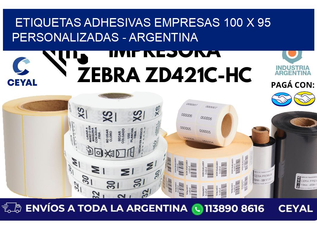 etiquetas adhesivas empresas 100 x 95 personalizadas - Argentina
