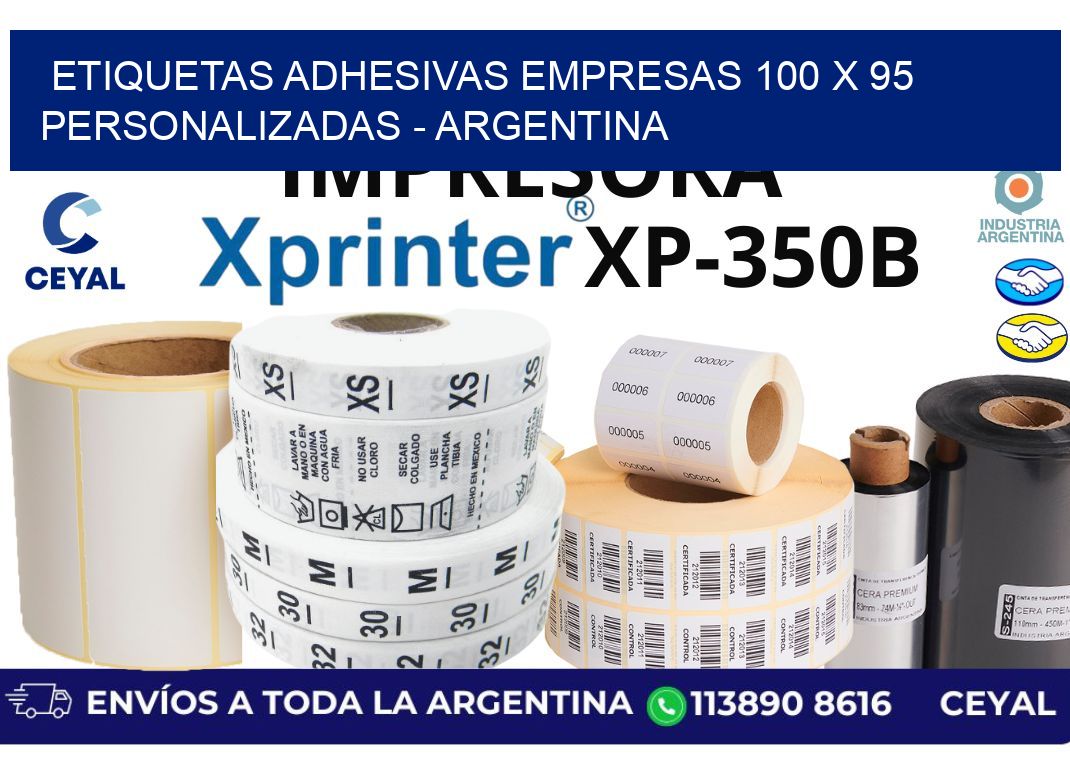 etiquetas adhesivas empresas 100 x 95 personalizadas - Argentina