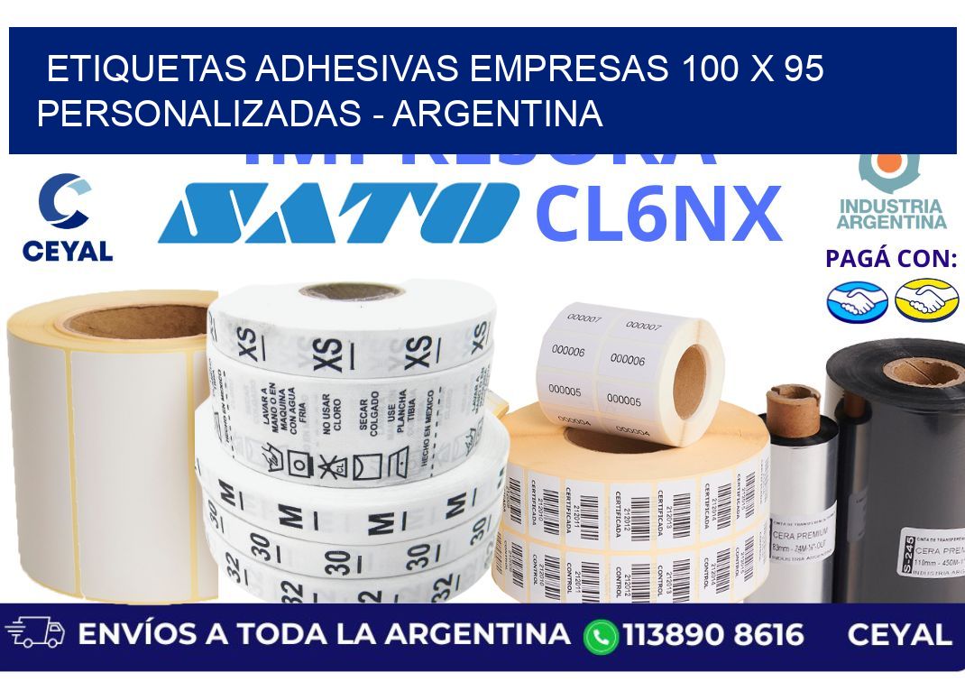 etiquetas adhesivas empresas 100 x 95 personalizadas – Argentina