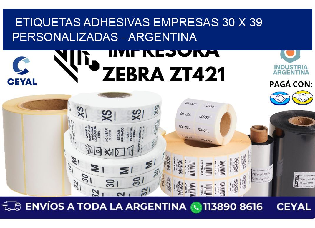 etiquetas adhesivas empresas 30 x 39 personalizadas - Argentina
