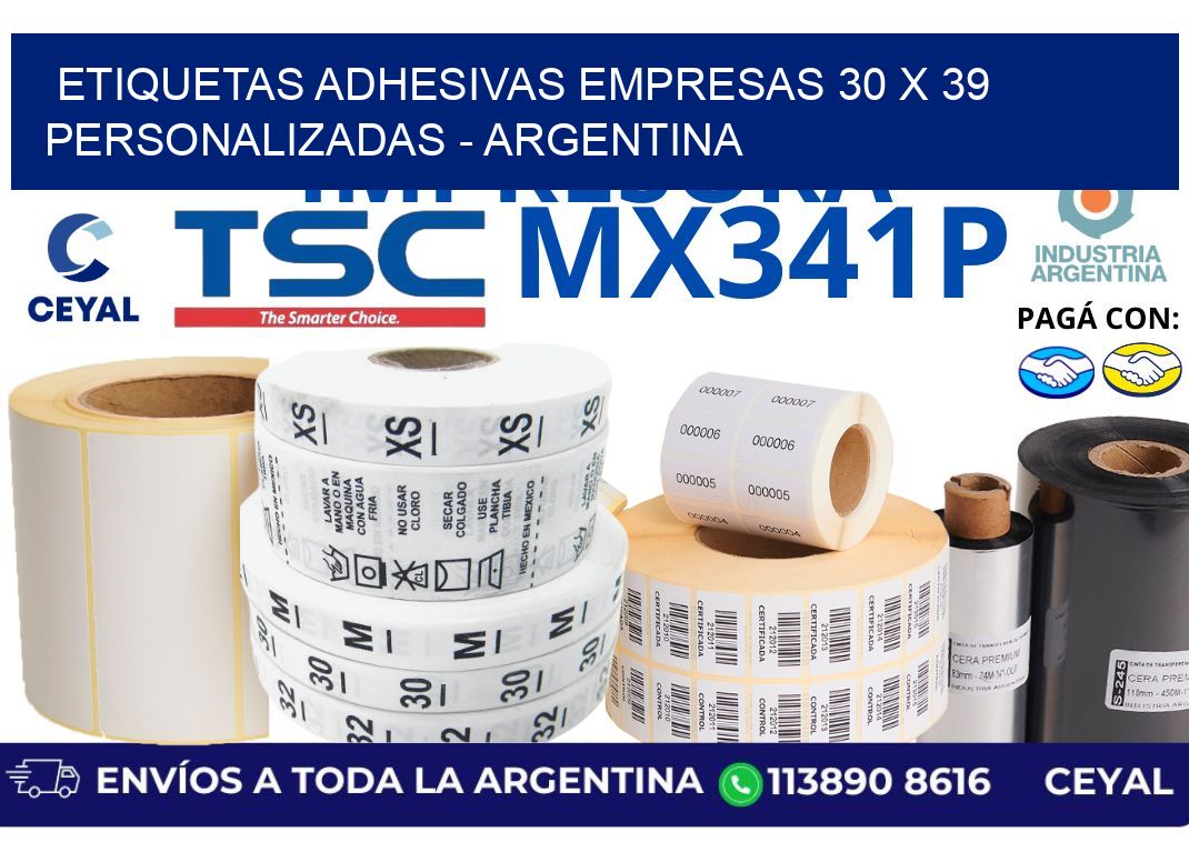 etiquetas adhesivas empresas 30 x 39 personalizadas – Argentina