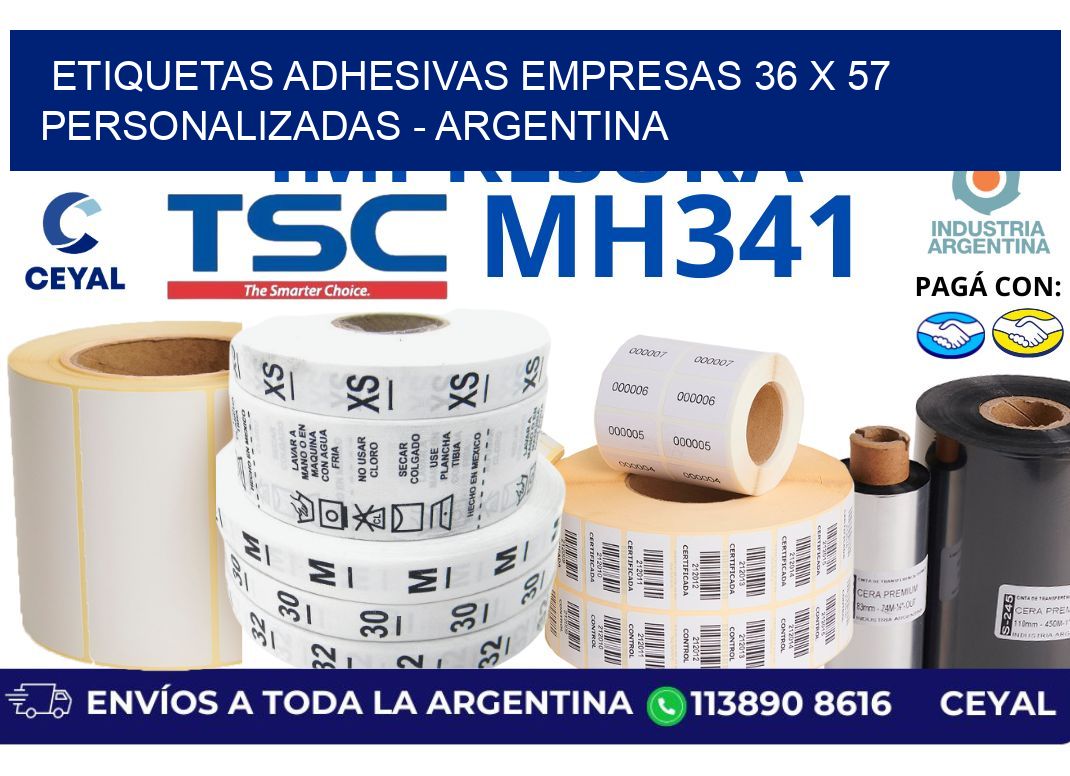 etiquetas adhesivas empresas 36 x 57 personalizadas - Argentina