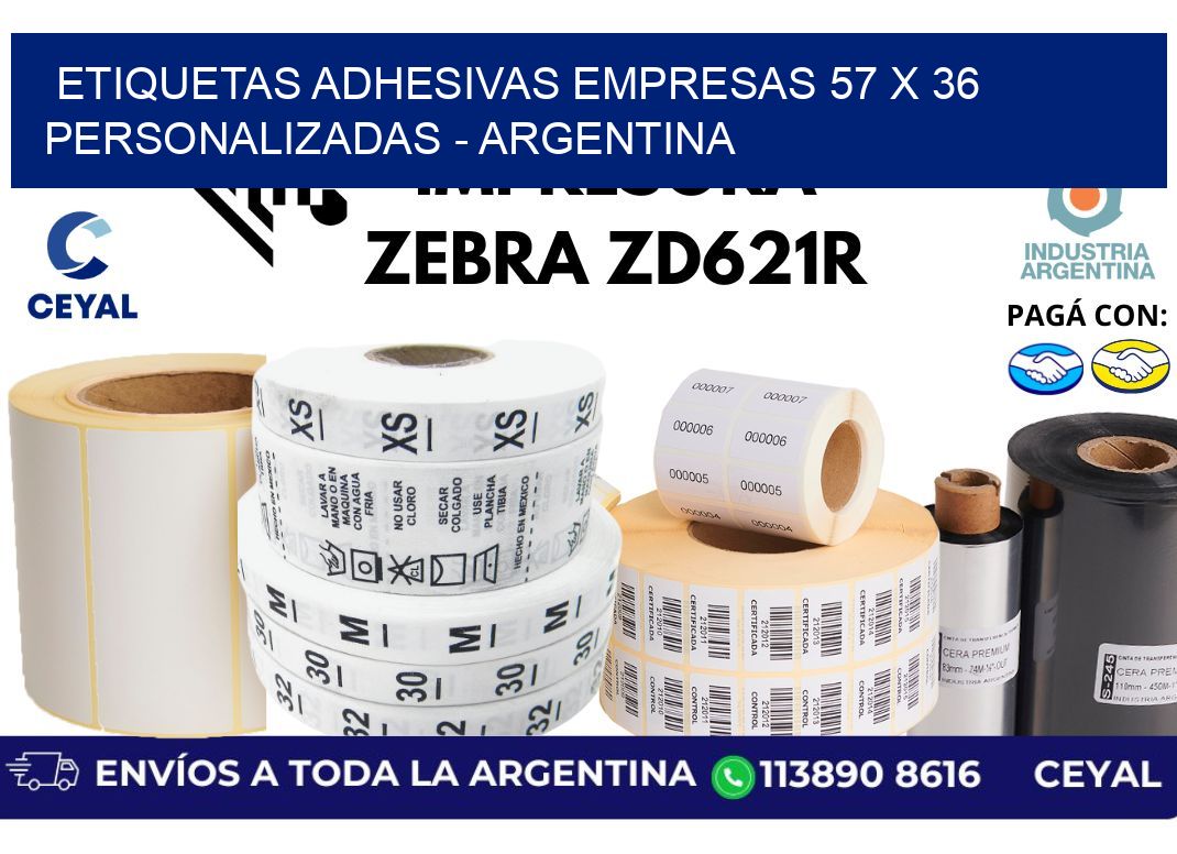 etiquetas adhesivas empresas 57 x 36 personalizadas - Argentina