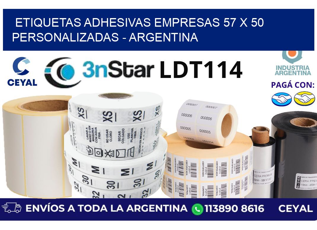 etiquetas adhesivas empresas 57 x 50 personalizadas - Argentina