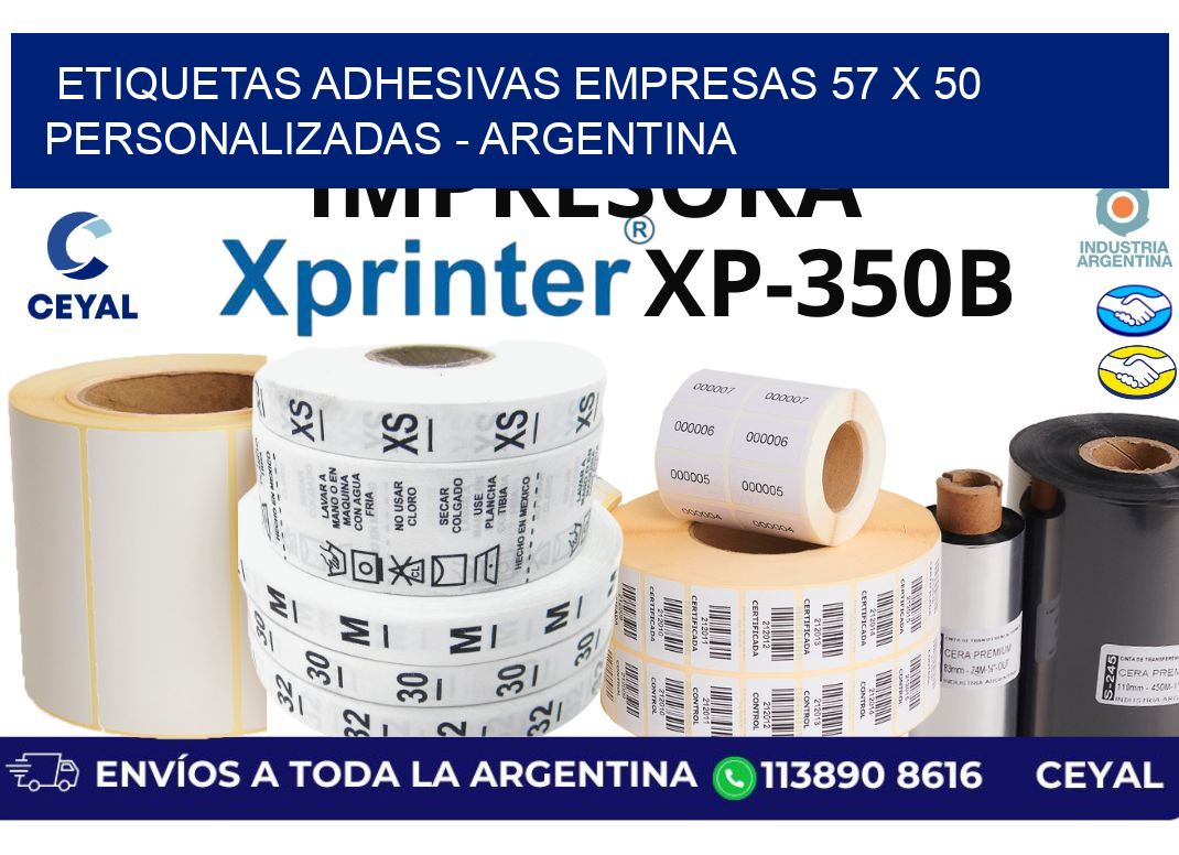 etiquetas adhesivas empresas 57 x 50 personalizadas – Argentina