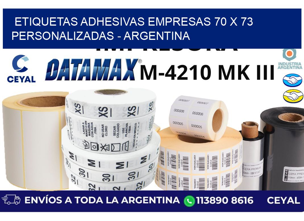 etiquetas adhesivas empresas 70 x 73 personalizadas - Argentina