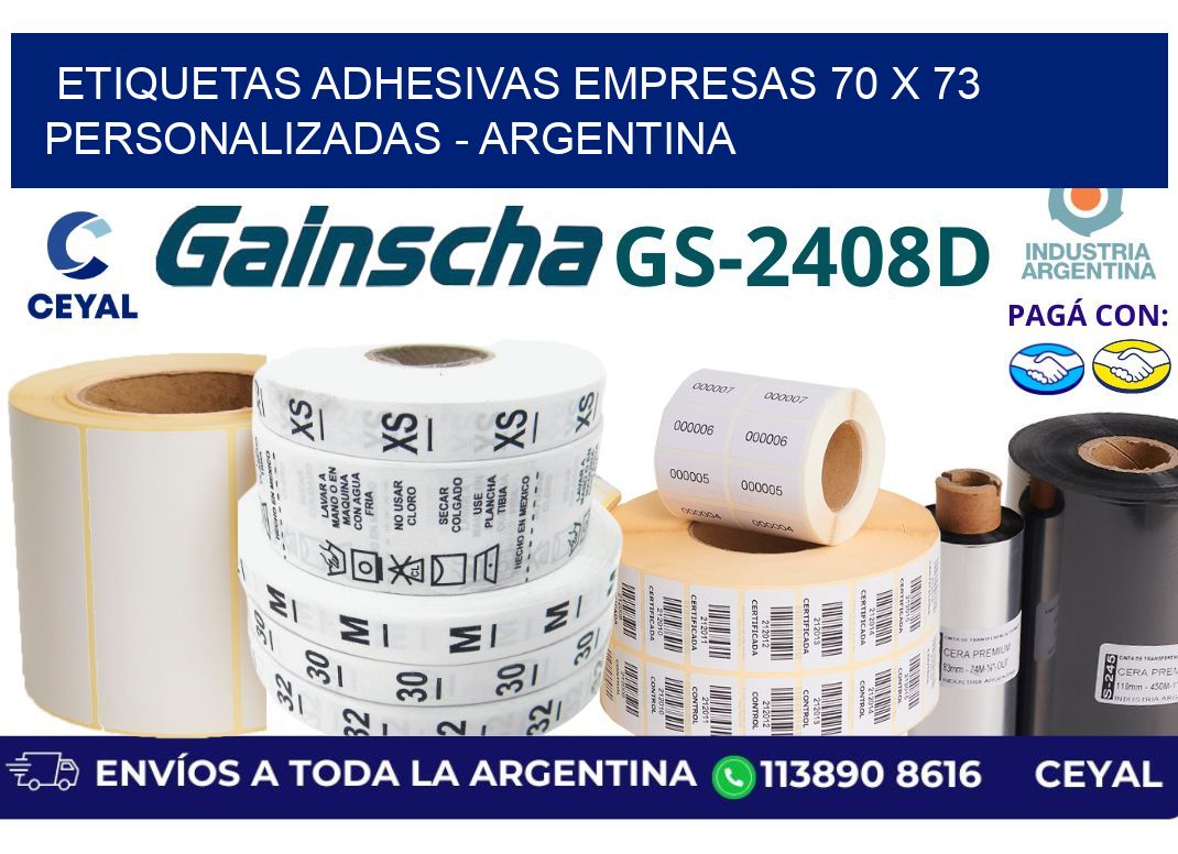 etiquetas adhesivas empresas 70 x 73 personalizadas – Argentina