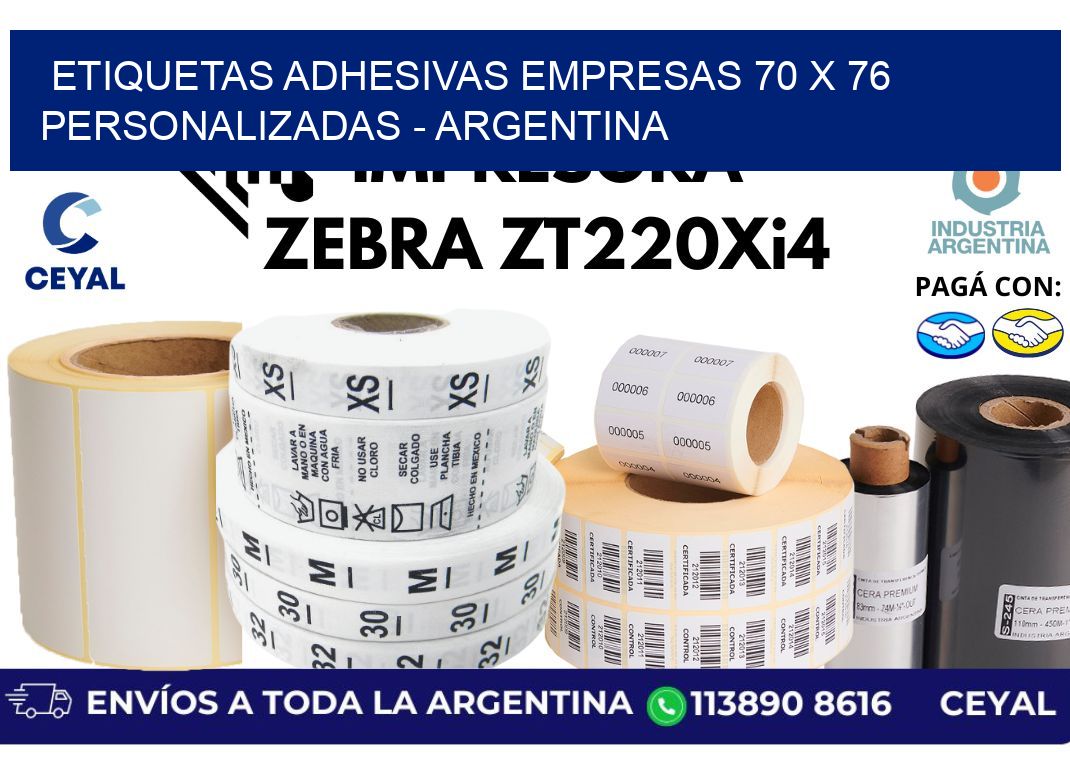 etiquetas adhesivas empresas 70 x 76 personalizadas - Argentina