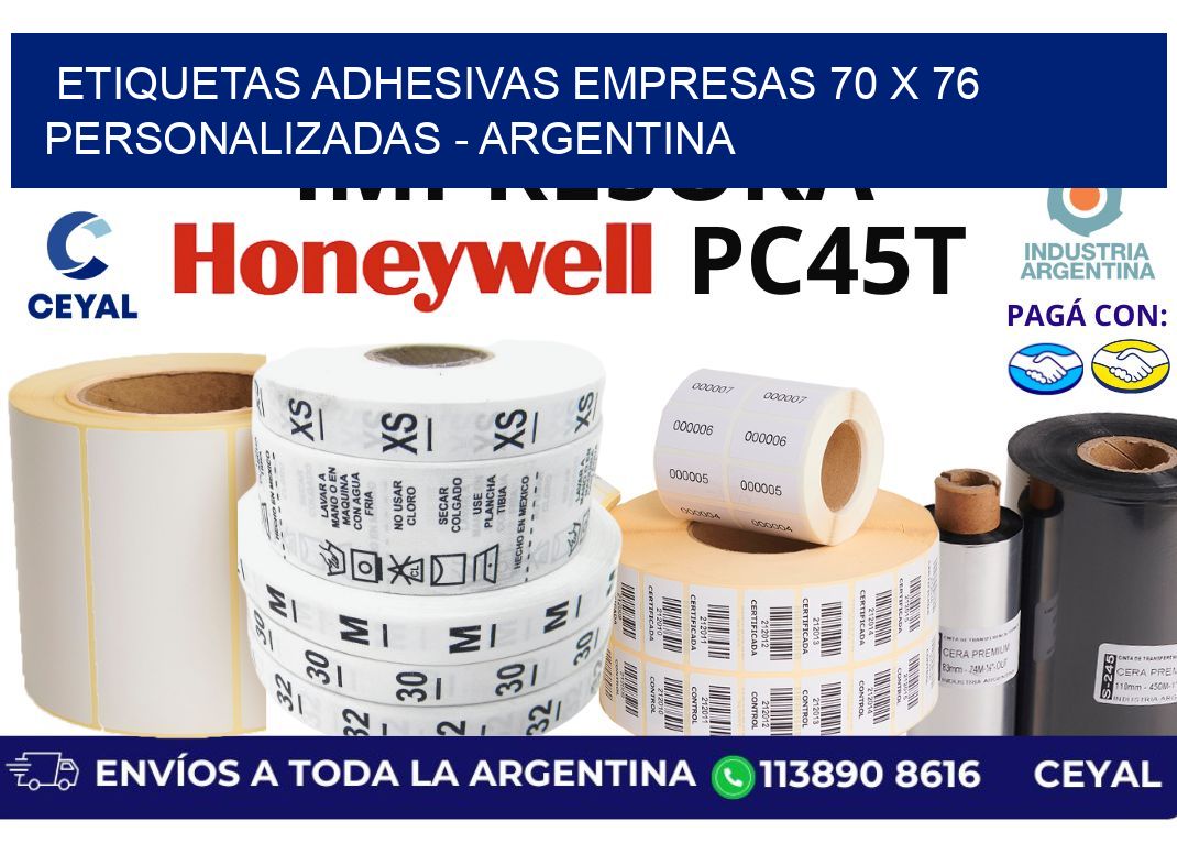 etiquetas adhesivas empresas 70 x 76 personalizadas – Argentina