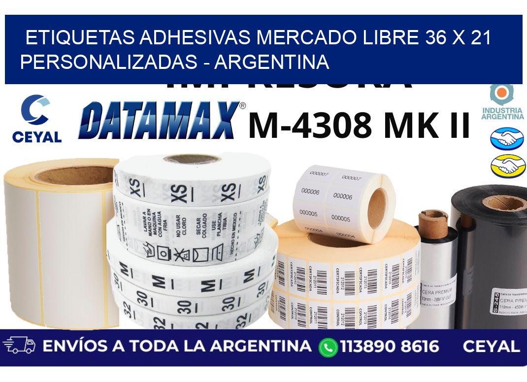 etiquetas adhesivas mercado libre 36 x 21 personalizadas - Argentina