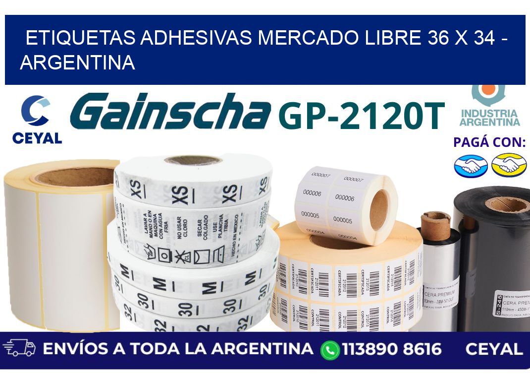 etiquetas adhesivas mercado libre 36 x 34 – Argentina
