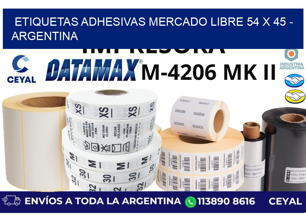 etiquetas adhesivas mercado libre 54 x 45 – Argentina