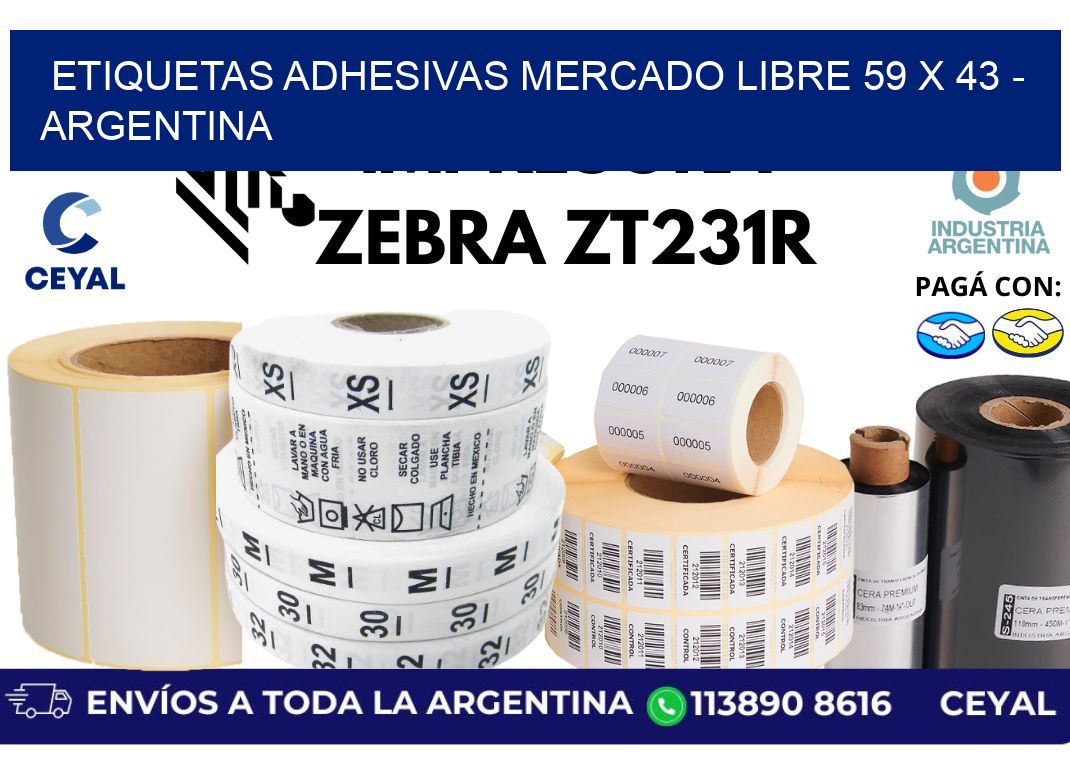 etiquetas adhesivas mercado libre 59 x 43 - Argentina