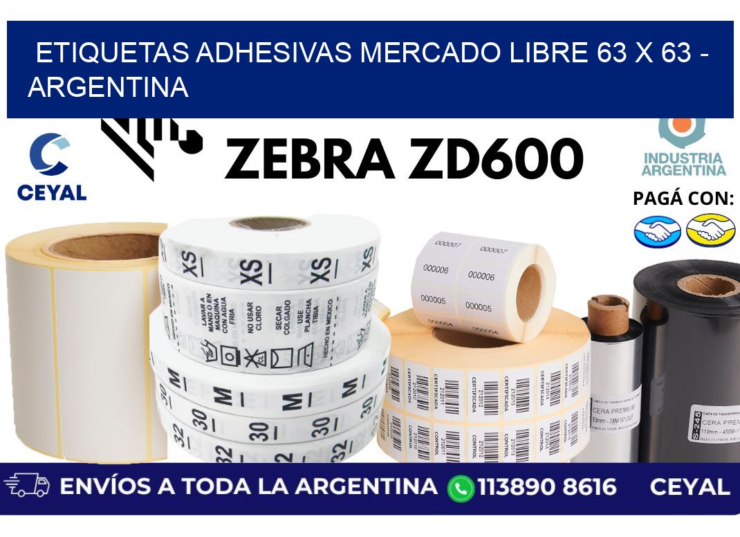 etiquetas adhesivas mercado libre 63 x 63 – Argentina