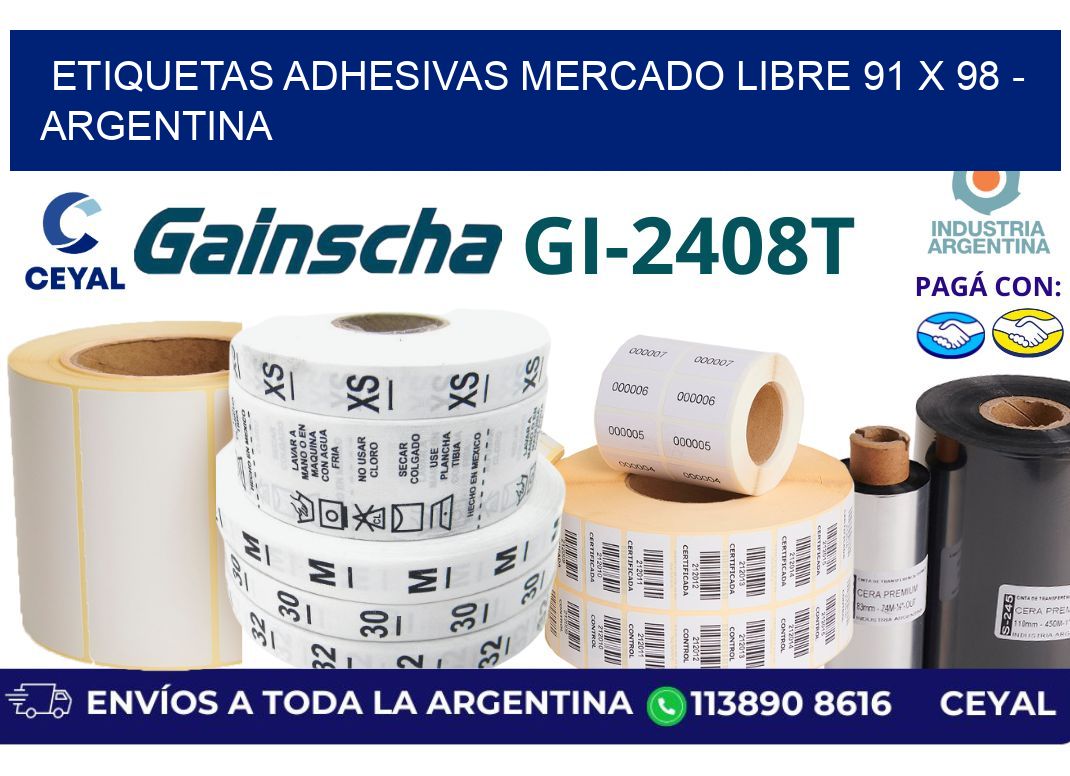 etiquetas adhesivas mercado libre 91 x 98 – Argentina