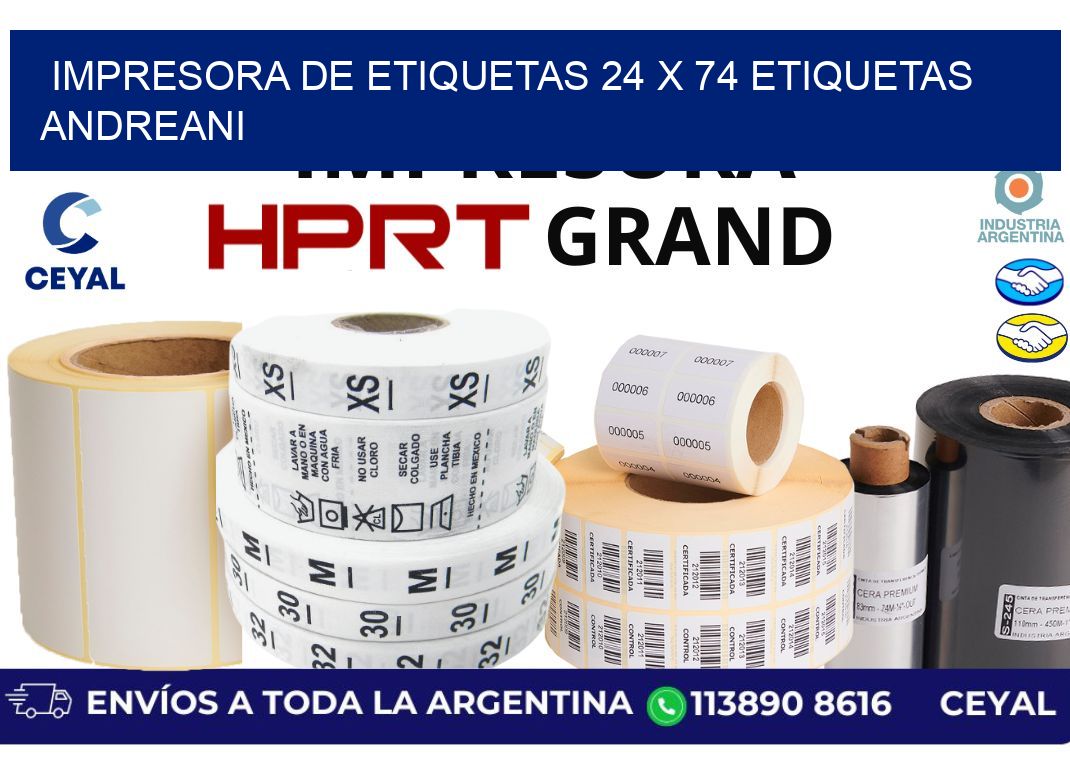 impresora de etiquetas 24 x 74 etiquetas andreani