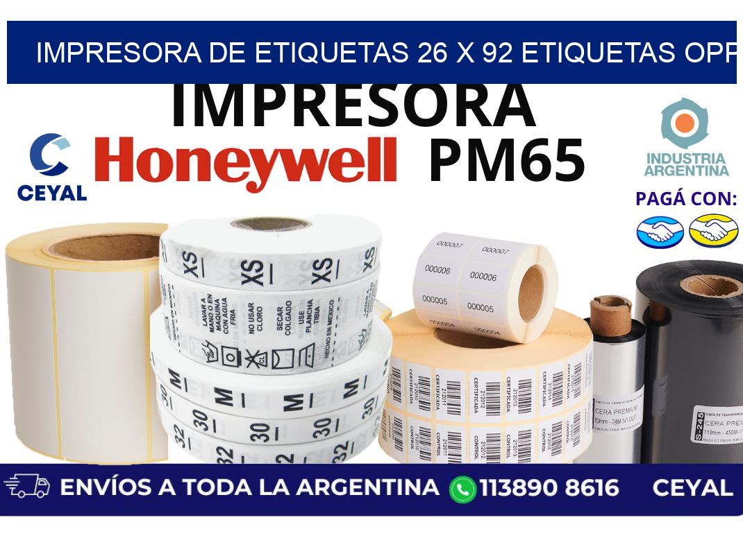 impresora de etiquetas 26 x 92 etiquetas opp