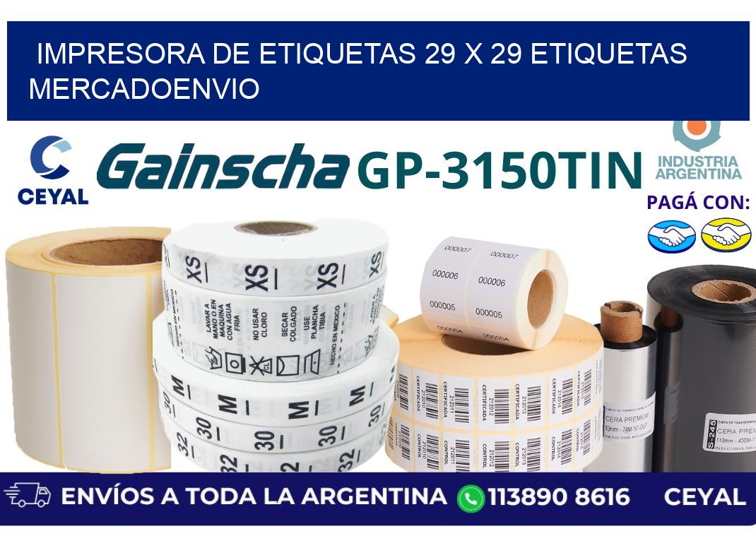 impresora de etiquetas 29 x 29 etiquetas mercadoenvio