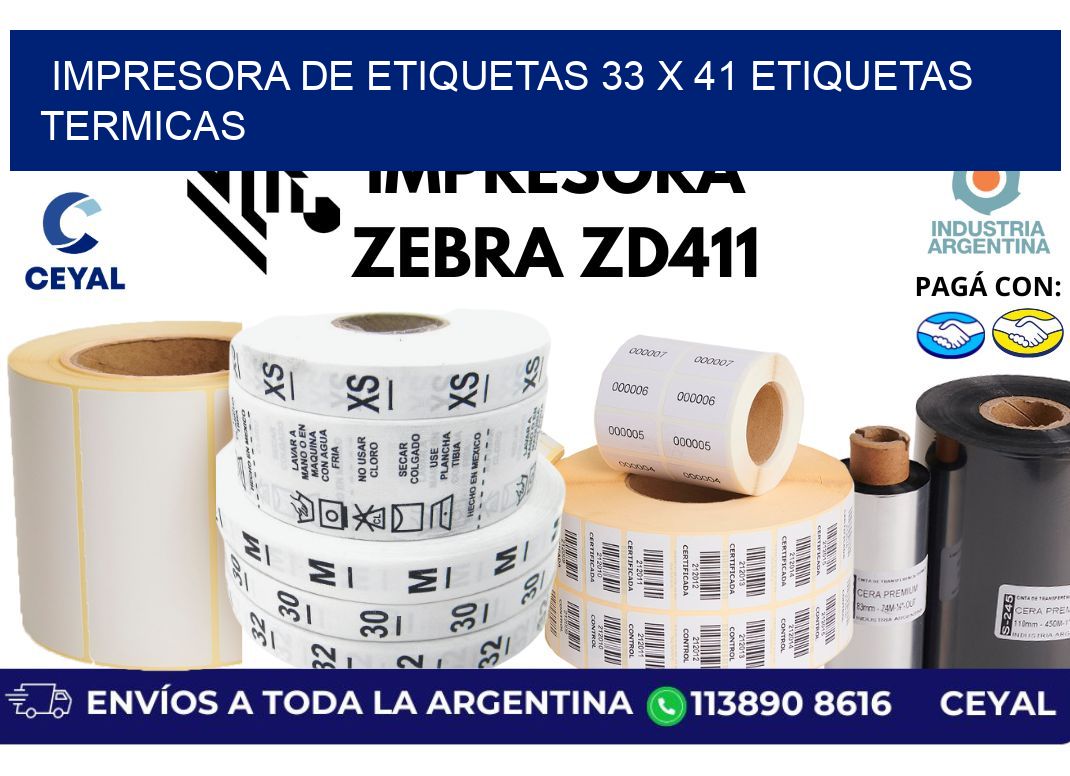 impresora de etiquetas 33 x 41 etiquetas termicas