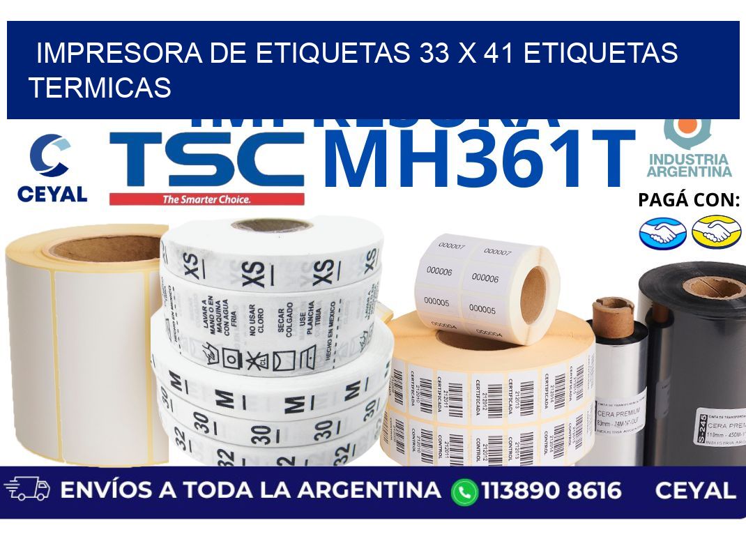impresora de etiquetas 33 x 41 etiquetas termicas