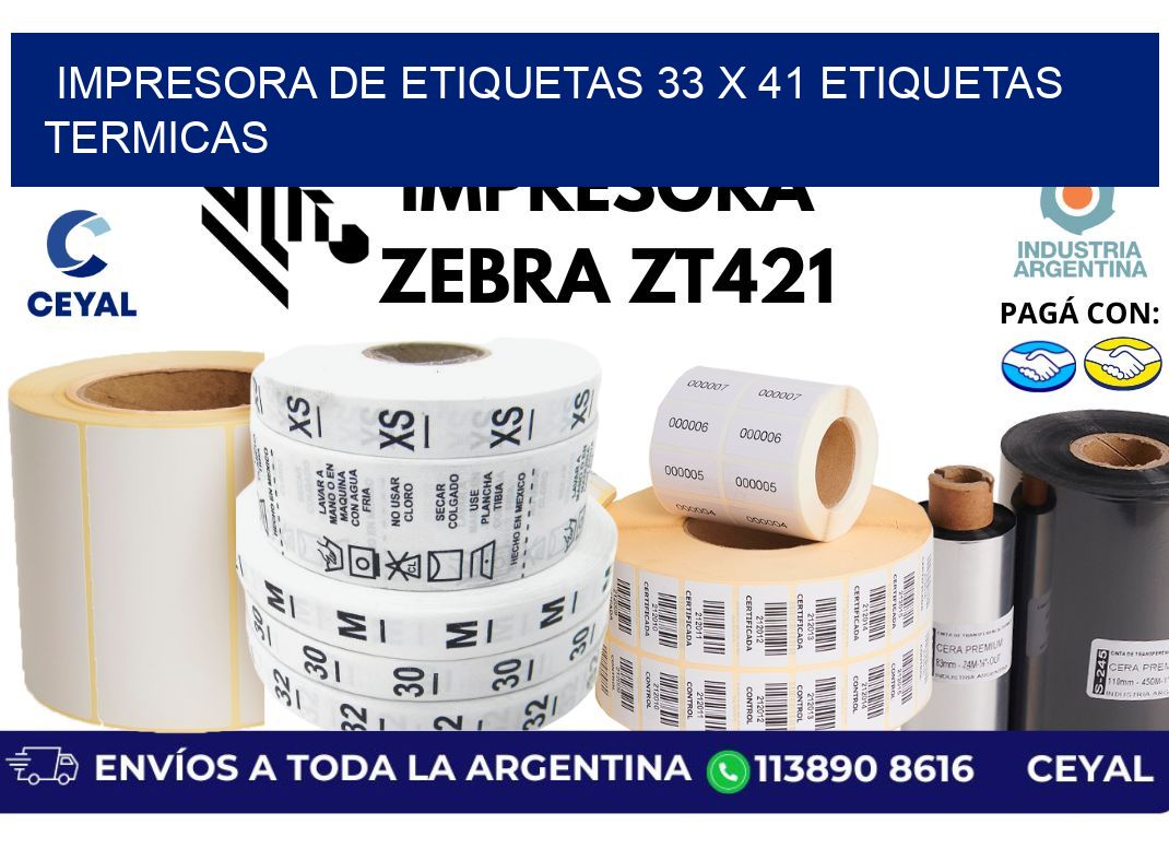 impresora de etiquetas 33 x 41 etiquetas termicas