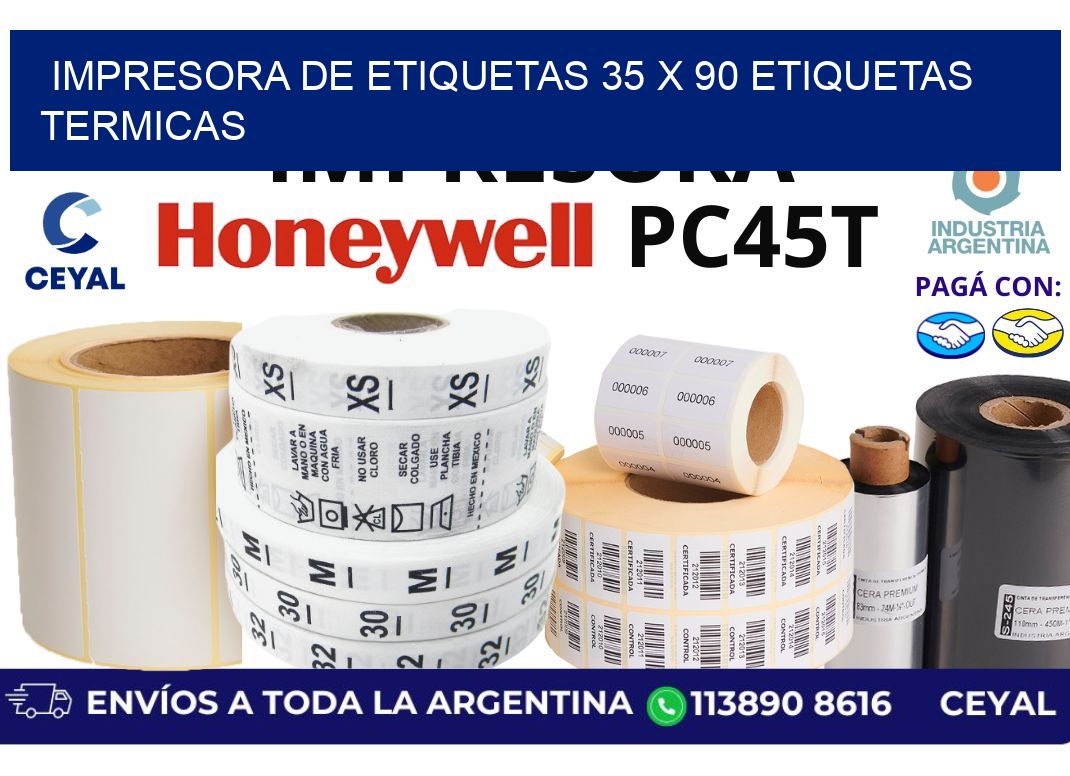 impresora de etiquetas 35 x 90 etiquetas termicas