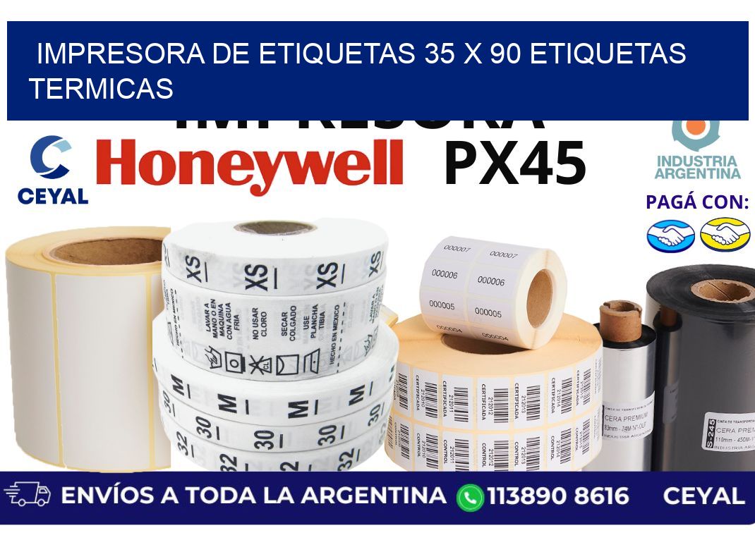 impresora de etiquetas 35 x 90 etiquetas termicas